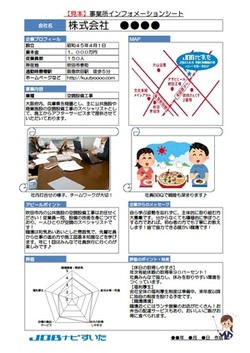 チラシ：事業所インフォメーションシートの見本