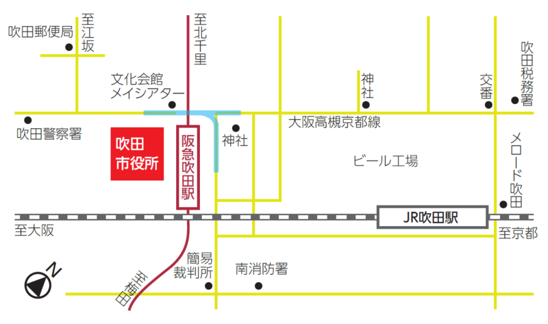 市役所本庁周辺地図