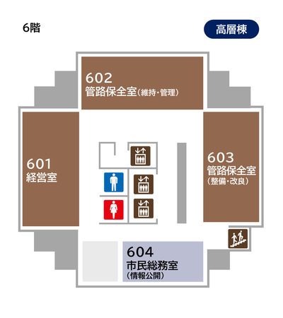 イラスト：高層棟6階平面図