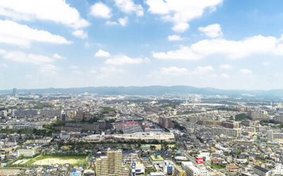 写真：上空からの町の様子