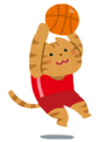 イラスト：バスケをする猫