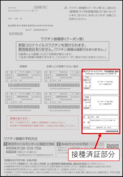 写真：接種済証1・2回目