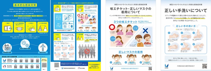 基本的な感染症対策、咳エチケット・正しいマスクの着用について、正しい手洗いについて