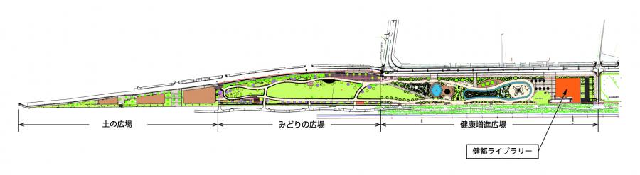 イラスト：健都レールサイド公園　エリア図