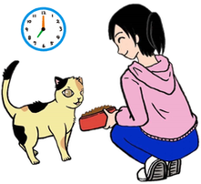 イラスト:7時の餌やり