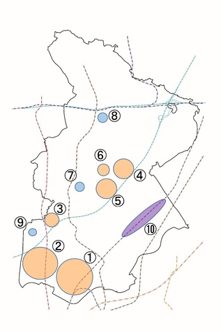 土地区画整理事業施行位置図の画像