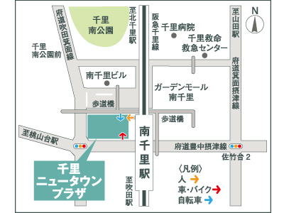 地図：千里ニュータウンプラザ