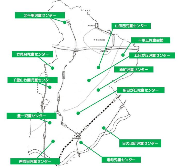 地図：地域の施設一覧