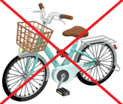イラスト：自転車などの金属類は持ち去り禁止