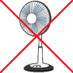 イラスト：扇風機などの家電製品は持ち去り禁止