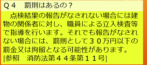 点検及び結果報告の実施例