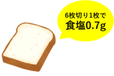 食パン6枚切り1枚で食塩0.7g