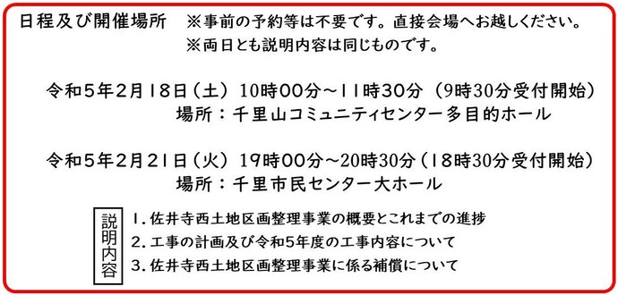 日程及び開催場所