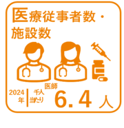 2024年の千人当たり医師数6.4人