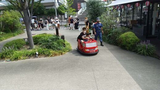 ミニ消防車の運転の様子