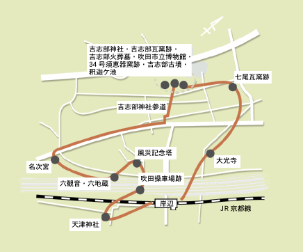 地図：岸部周辺図