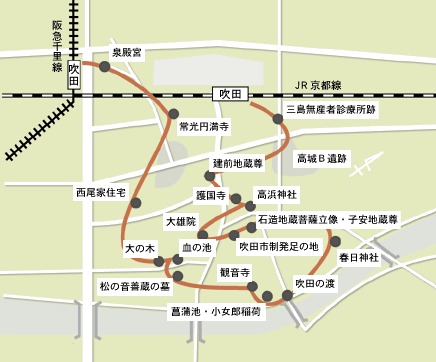 地図：旧吹田周辺図