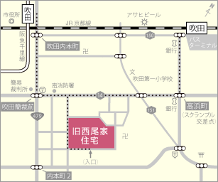 地図：旧西尾家住宅