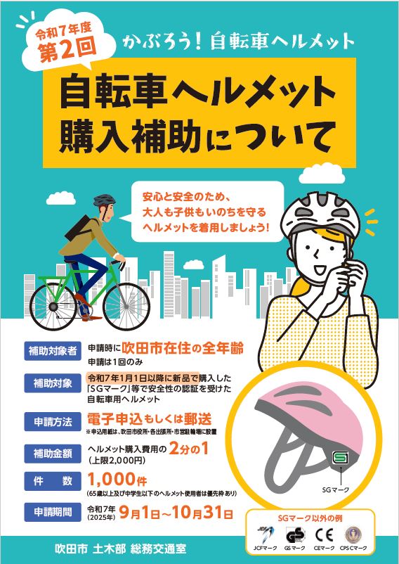 自転車用ヘルメット購入補助について