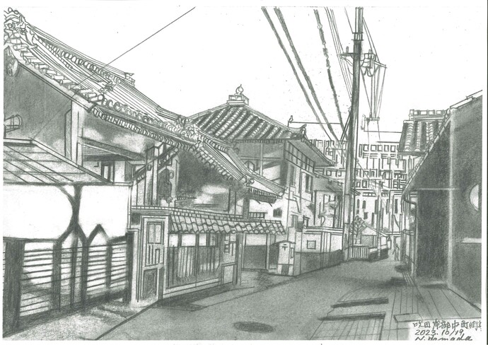絵：レトロな街並み①