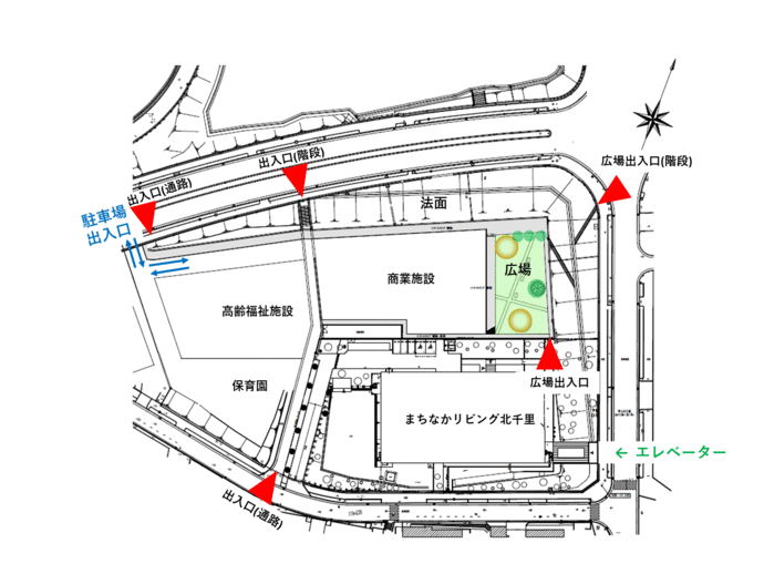 まちなか広場の位置図