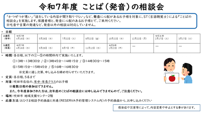 ことばの相談会ちらし