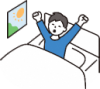 元気に目覚める人のイラスト