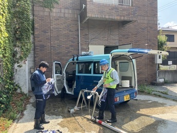 災害時給水拠点開設訓練（千里山配水場）