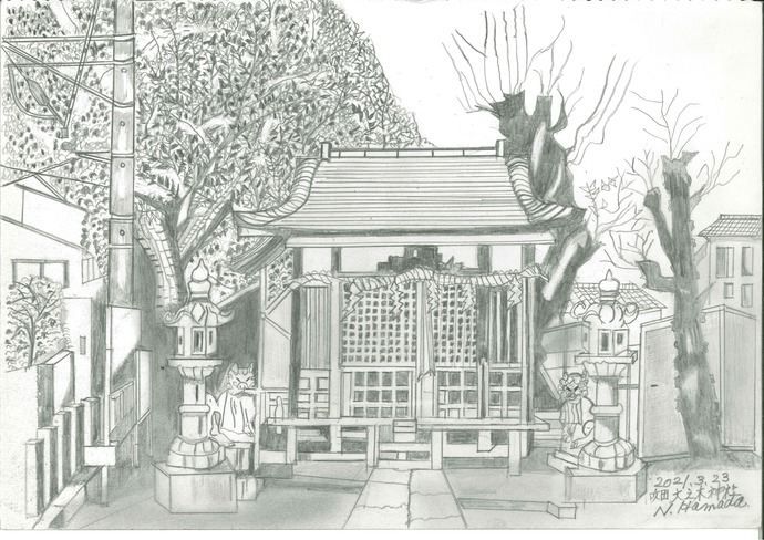 絵:吹田大之木神社本殿