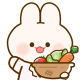 イラスト：野菜を持ったうさぎ