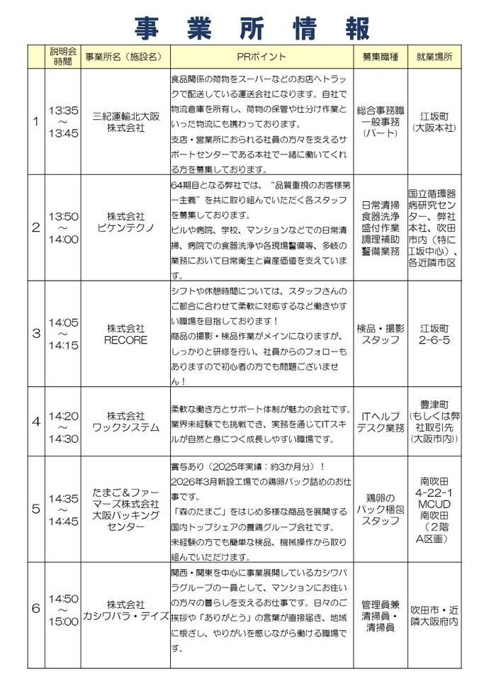 就職応援フェア（裏）