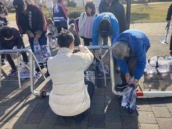 災害時給水拠点開設訓練（健都給水拠点）