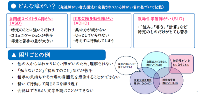 発達障がいの特性について説明しています