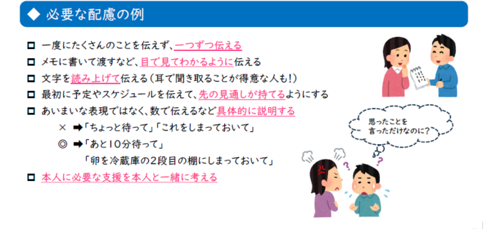発達障がいの特性について説明しています
